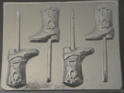 3534 Cowboy Boot Chocolate or Hard Candy Lollipop Mold